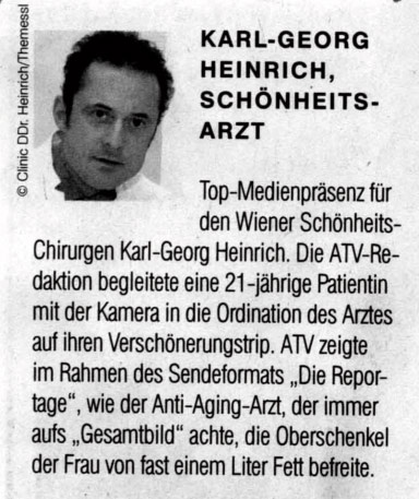 Medianet: Karl-Georg Heinrich, Schönheitsarzt