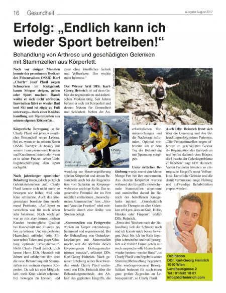 stadtlandzeitung: Erfolg: „Endlich kann ich wieder Sport betreiben!“